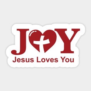 JOY - Jesus Loves You (Burgandy) Sticker